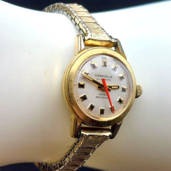 Caravelle N5 1975 Automatic Ladies Watch Gold-Tone Swiss, Water Resistant main image 6